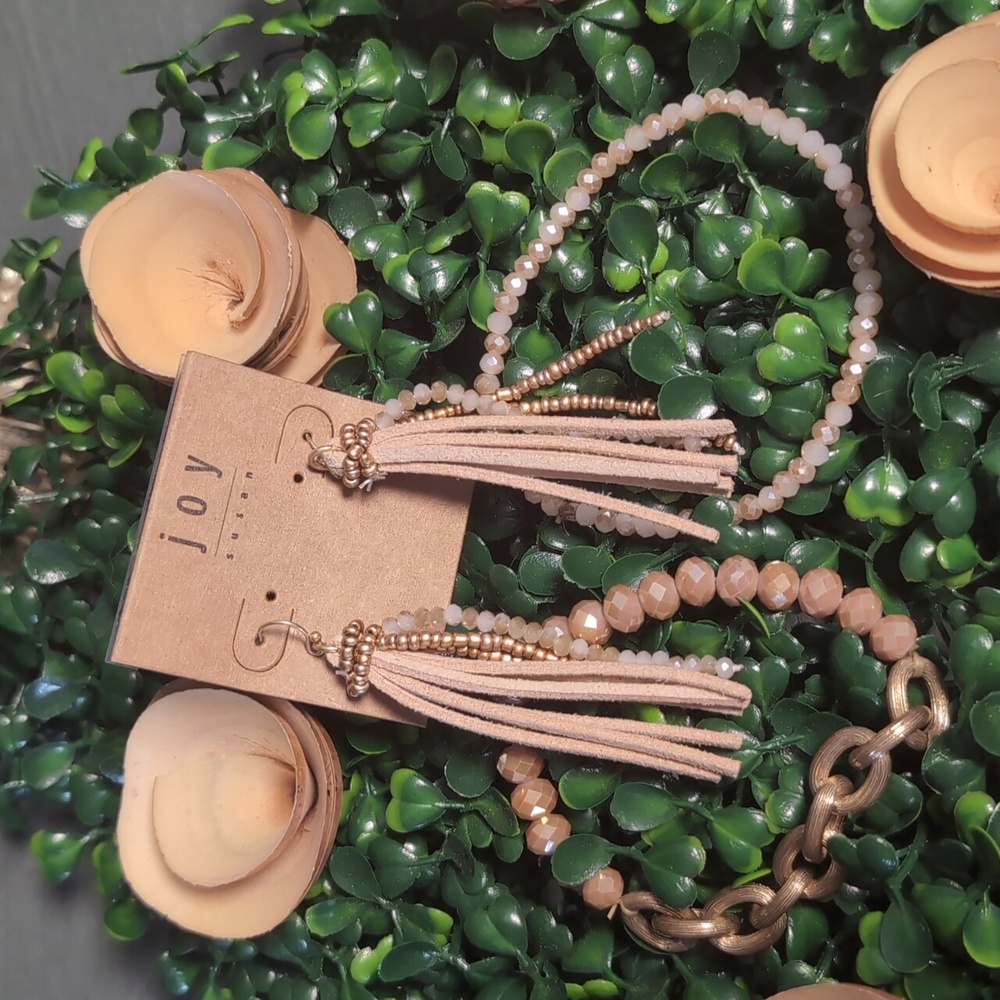 Joy Susan Beaded Tassel Earrings Set